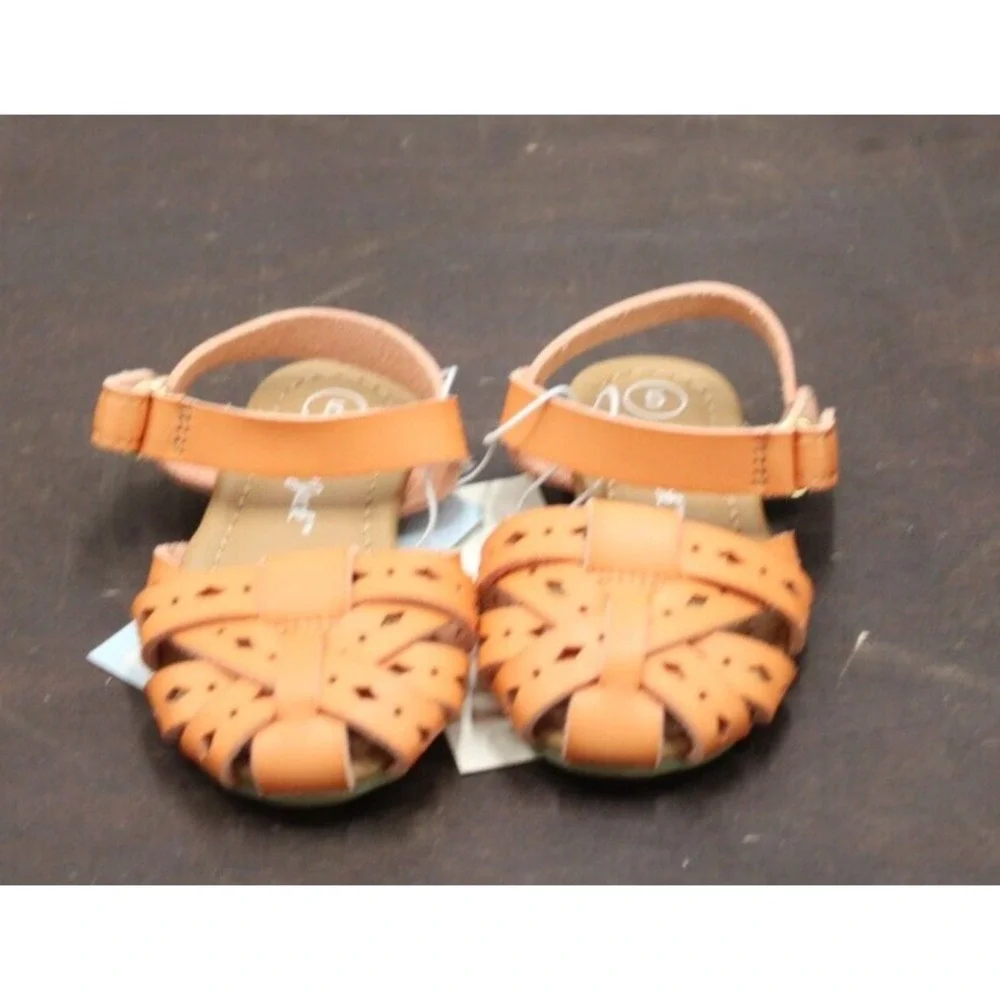 Cat Jack Orange Gladiator Sandals Toddler‎ Girls Size 5 Hook Loop Closure